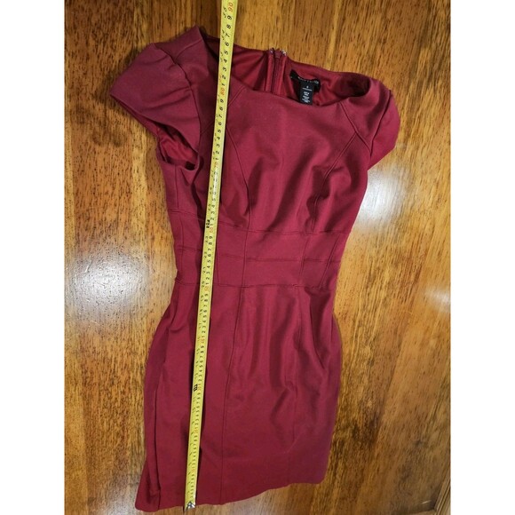 White House Black Market Sheath Dress Size 0 Burgundy Maroon Cap Sleeve EUC - Picture 8 of 8